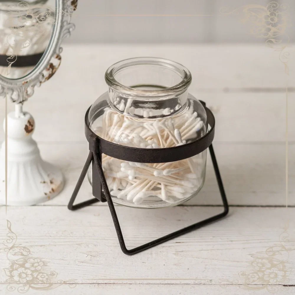 Glass Vanity Jar with Stand